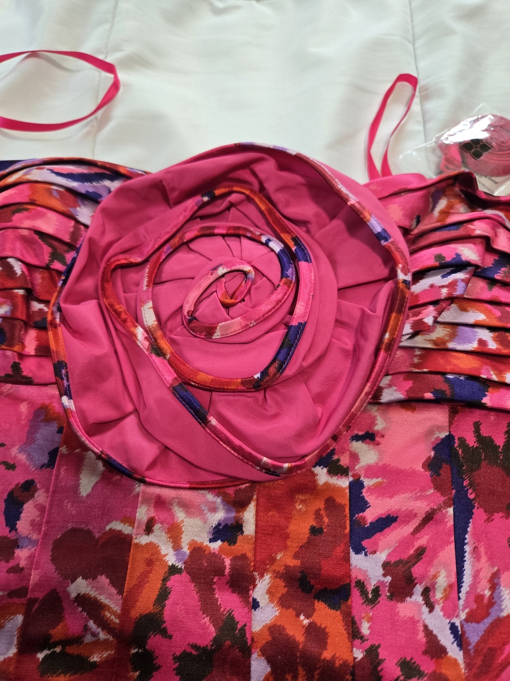 BCBGMaxAzria Hot Pink Floral Strapless Dress - Picture 11 of 14